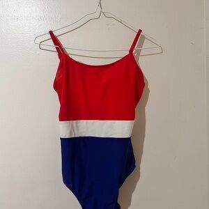 Red, White, and Blue Colorblock Swimsuit